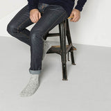 Cotton Slub Mens Socks | Grey/White