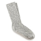 Cotton Slub Womens Socks | Grey/White