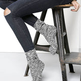 Cotton Slub Womens Socks | Black/Grey