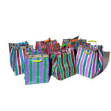 Recycled Plastic Stripe Bag / Rectangle D26 | Green x Purple