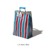 Recycled Plastic Stripe Bag / Rectangle D15 | Red x Blue