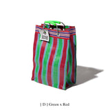 Recycled Plastic Stripe Bag / Rectangle D15 | Green x Red
