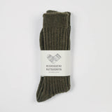 Praha Wool Ribbed Socks | Khaki