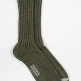 Praha Wool Ribbed Socks | Khaki