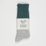 Boston Wool/Cotton Slab Socks | Jungle Green