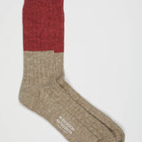Boston Wool/Cotton Slab Socks | Red