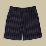 Bangja Shorts | Blue Linen Stripe
