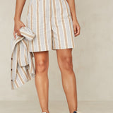 Bangja Shorts | Ecru Hemp Stripe