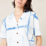 Athalie Short Sleeve Shirt | Shibori Natural Indigo