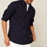 Enda Shirt | Indigo Stripe Hemp