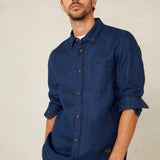 Enda Pocket Shirt | Worker Blue Linen