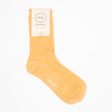 Linen Ribbed Socks | Yellow