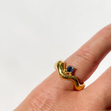 Wave Ring Gold with 1 Stone # 7| Size 5