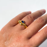 Wave Ring Gold with 1 Stone # 11| Size 6.5