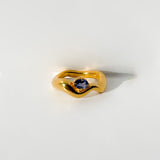 Wave Ring Gold with 1 Stone # 11| Size 6.5