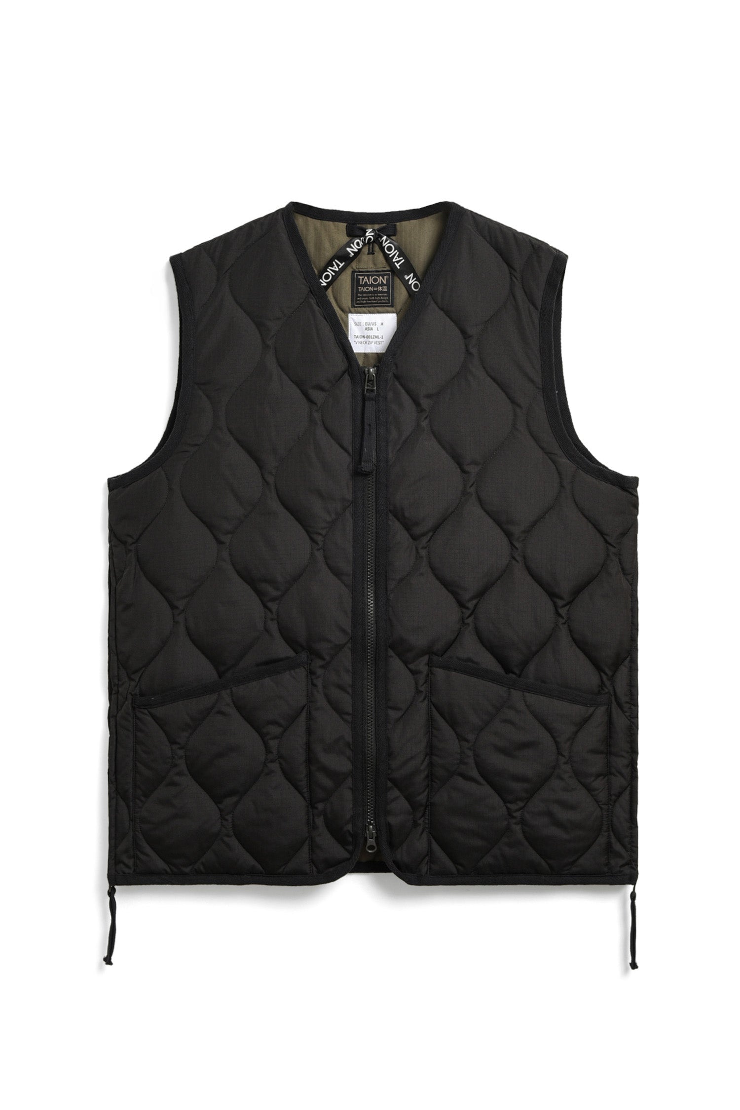 Military V Neck W-Zip Down Vest | Black – Keoma