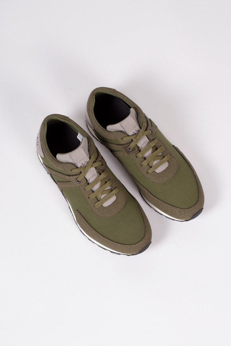 EKNLow Seed Runner | Green Vegan Suede + Canvas36