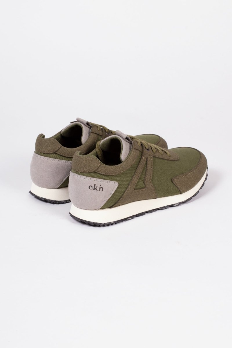 EKNLow Seed Runner | Green Vegan Suede + Canvas36