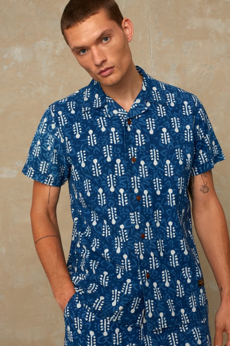 KINGS OF INDIGOBalder Shirt | Woodblock Indigo DyeXS