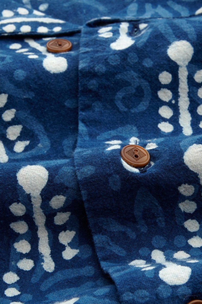 KINGS OF INDIGOBalder Shirt | Woodblock Indigo DyeXS