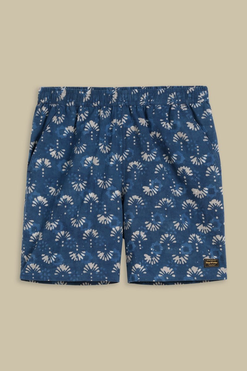 KINGS OF INDIGOBidatsu Shorts | Woodblock Indigo Dye - Fan PrintXS