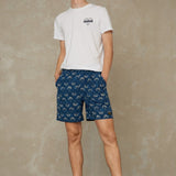 KINGS OF INDIGOBidatsu Shorts | Woodblock Indigo Dye - Fan PrintXS