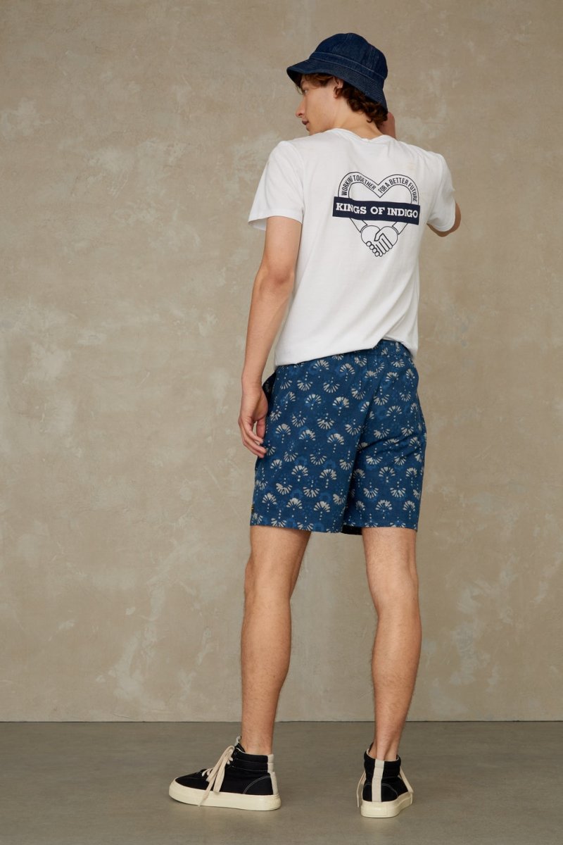 KINGS OF INDIGOBidatsu Shorts | Woodblock Indigo Dye - Fan PrintXS