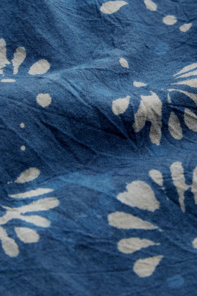 KINGS OF INDIGOBidatsu Shorts | Woodblock Indigo Dye - Fan PrintXS