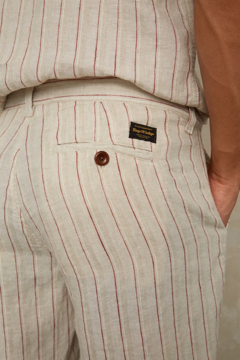 KINGS OF INDIGOCronus Shorts | Linen Stripe Red28