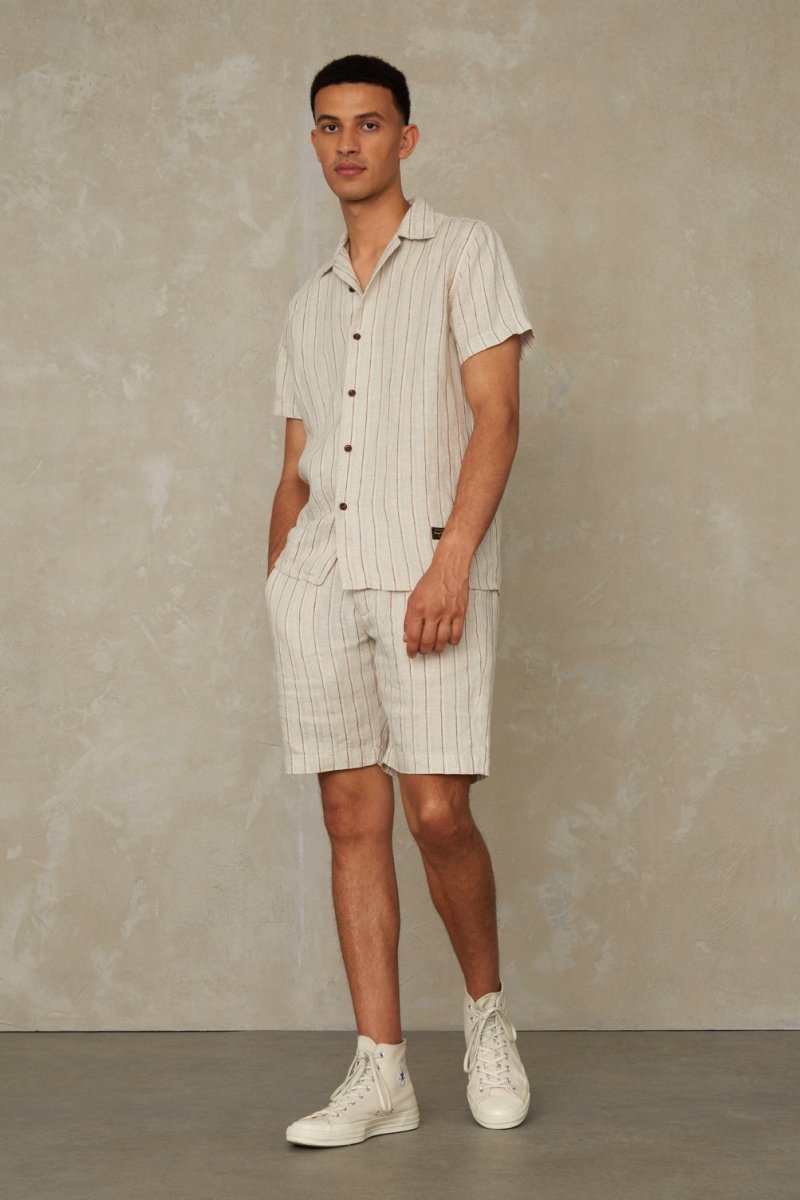 KINGS OF INDIGOCronus Shorts | Linen Stripe Red28