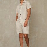 KINGS OF INDIGOCronus Shorts | Linen Stripe Red28