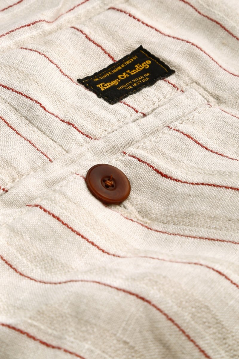 KINGS OF INDIGOCronus Shorts | Linen Stripe Red28