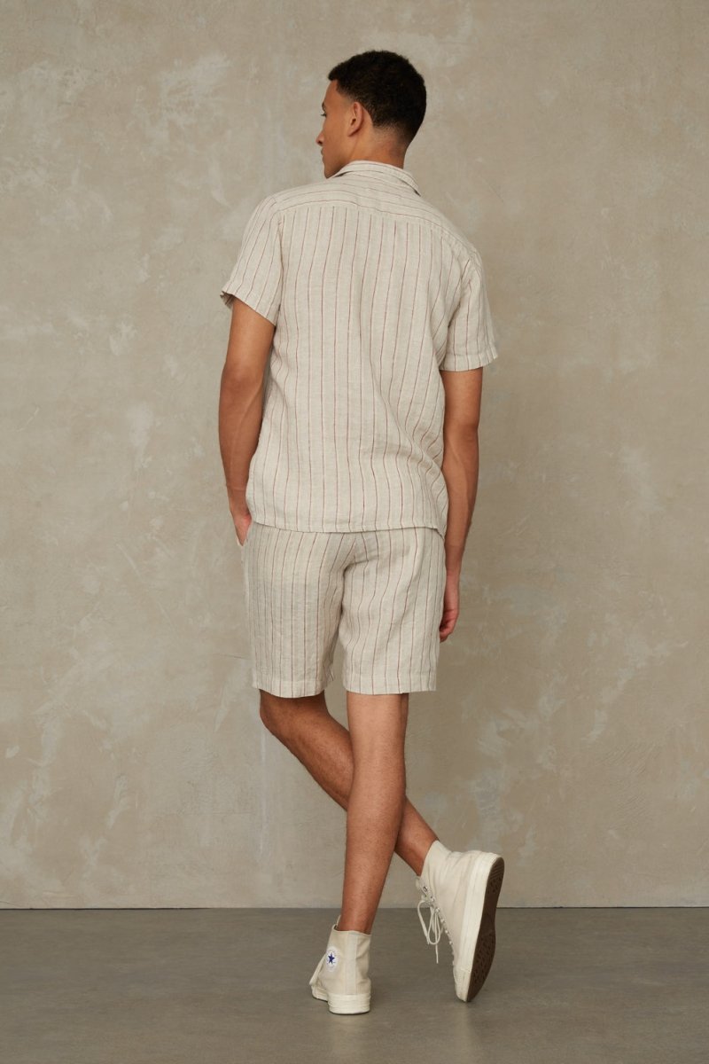 KINGS OF INDIGOCronus Shorts | Linen Stripe Red28