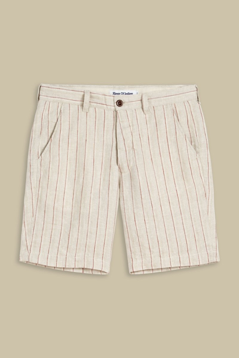 KINGS OF INDIGOCronus Shorts | Linen Stripe Red28