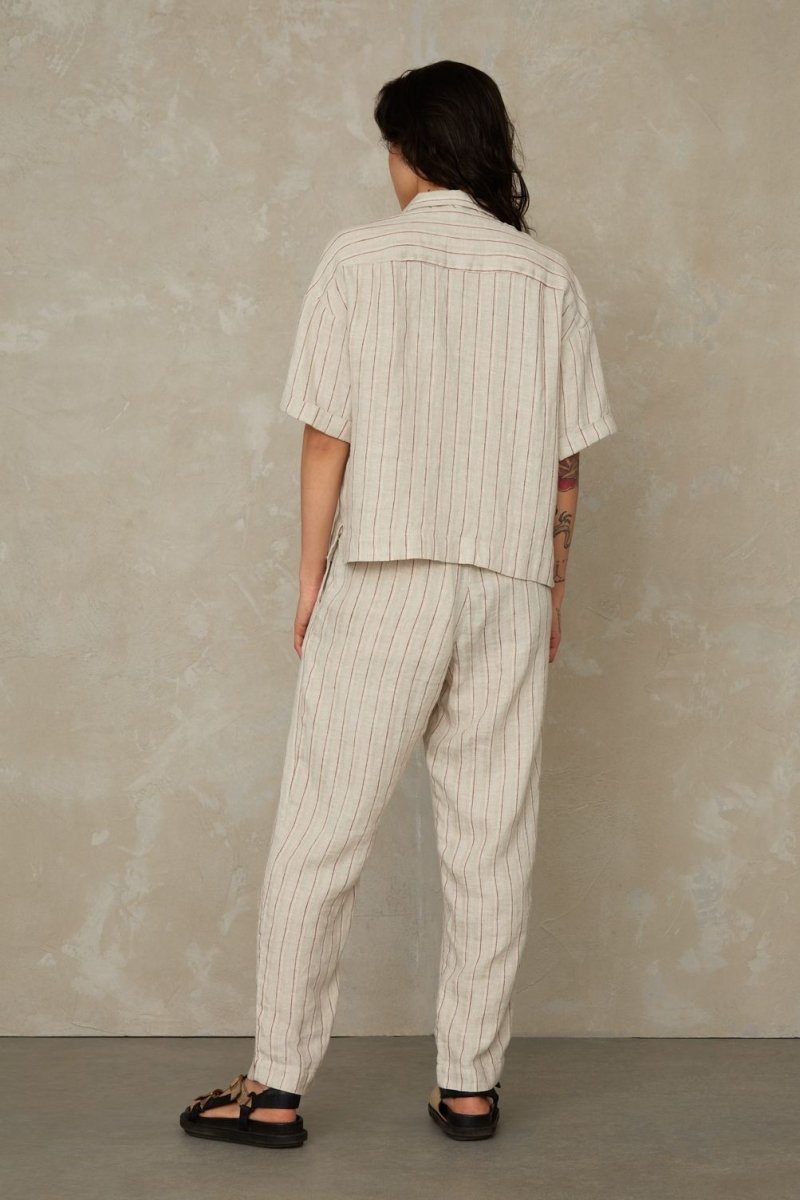 KINGS OF INDIGOLourdes Pants | Linen Stripe RedXS