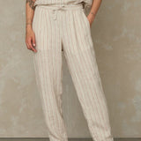 KINGS OF INDIGOLourdes Pants | Linen Stripe RedXS
