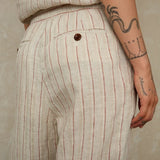 KINGS OF INDIGOLourdes Pants | Linen Stripe RedXS