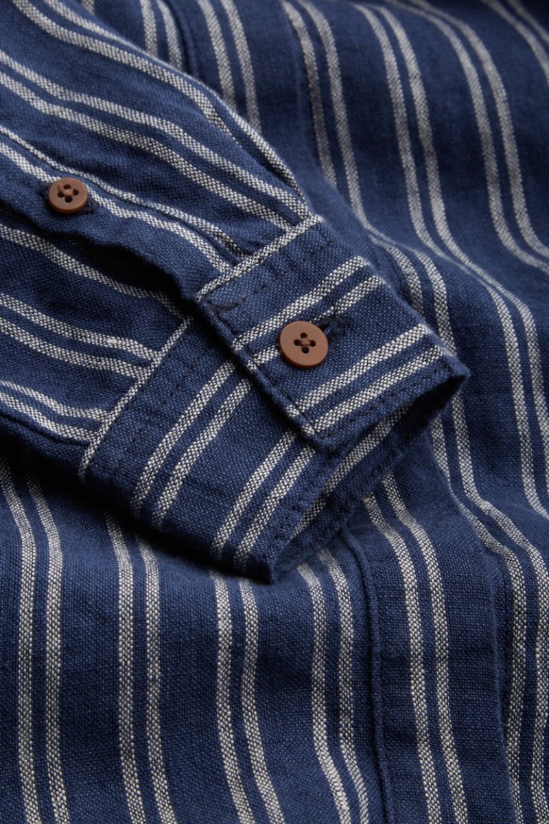 KINGS OF INDIGOMaggy Dress | Linen Navy Double StripeXS