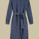 KINGS OF INDIGOMaggy Dress | Linen Navy Double StripeXS