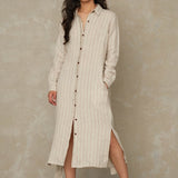 KINGS OF INDIGOMaggy Dress | Linen Stripe RedXS