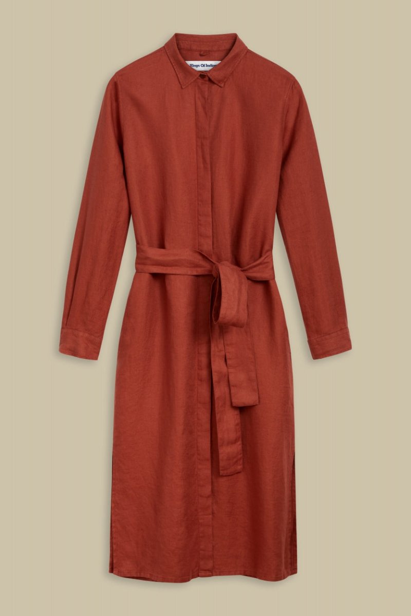 KINGS OF INDIGOMaggy Dress | Terracotta LinenXS