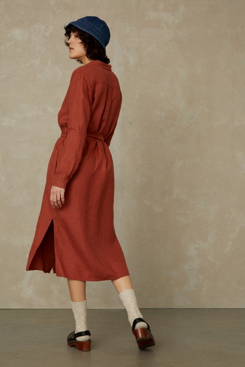 KINGS OF INDIGOMaggy Dress | Terracotta LinenXS