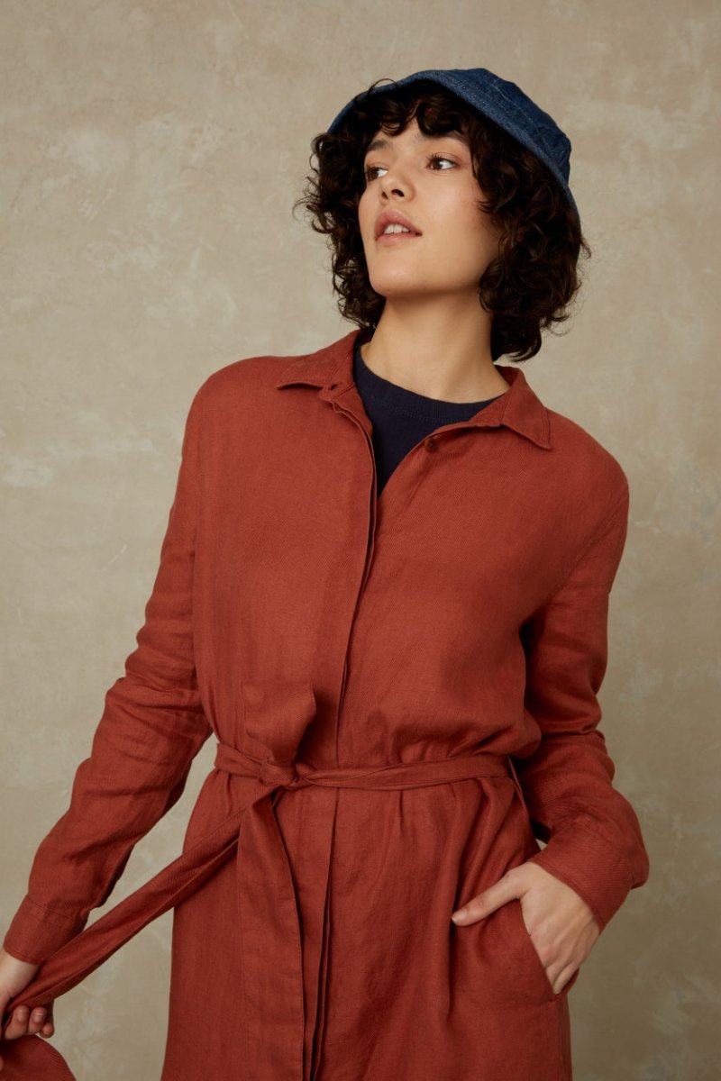 KINGS OF INDIGOMaggy Dress | Terracotta LinenXS