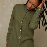 KINGS OF INDIGOTaja Shirt | Leaf Green LinenXS