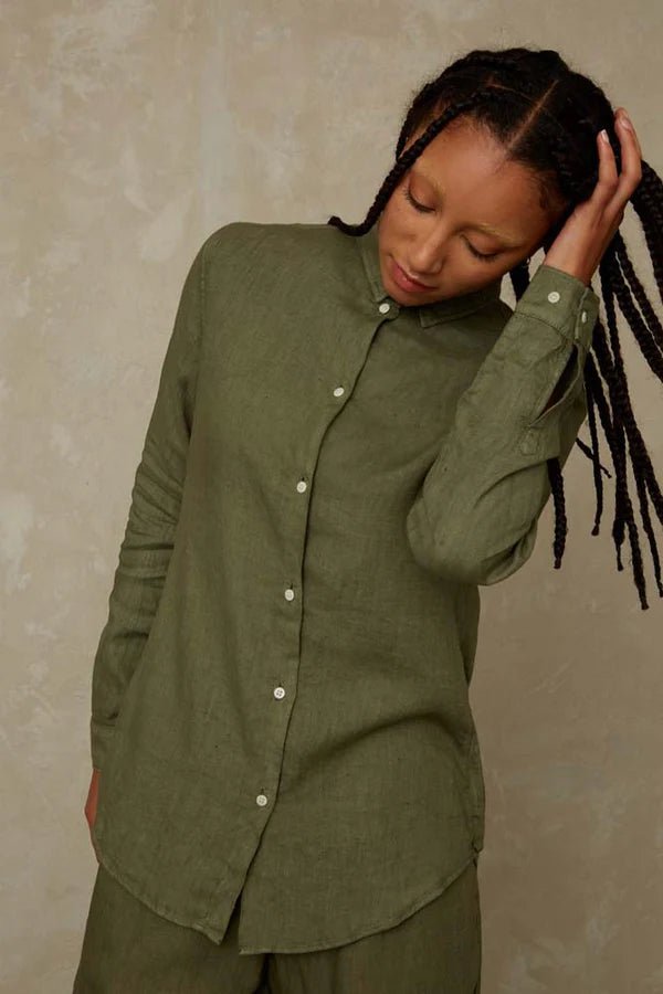 KINGS OF INDIGOTaja Shirt | Leaf Green LinenXS