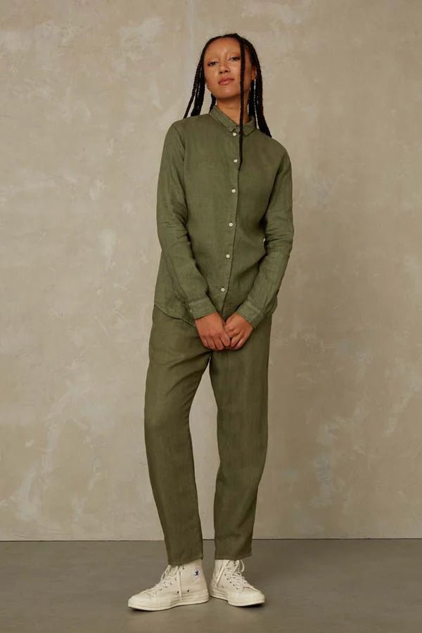 KINGS OF INDIGOTaja Shirt | Leaf Green LinenXS