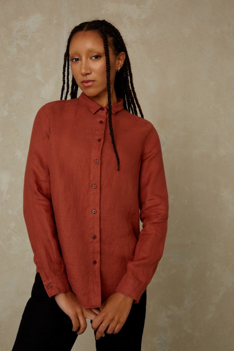 KINGS OF INDIGOTaja Shirt | Terracotta LinenXS