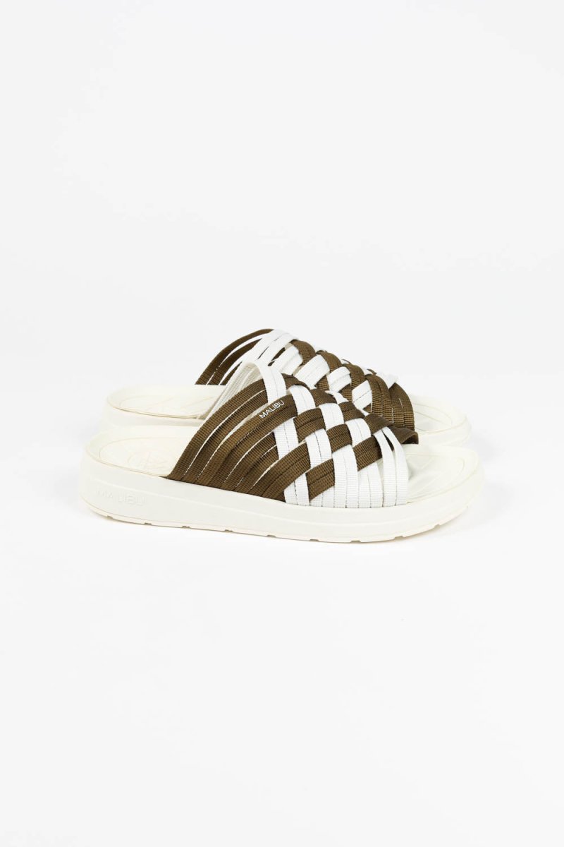 MALIBUZuma Double Strap | Polyester Olive/Off-White/Off-WhiteUS 4 / EU 35