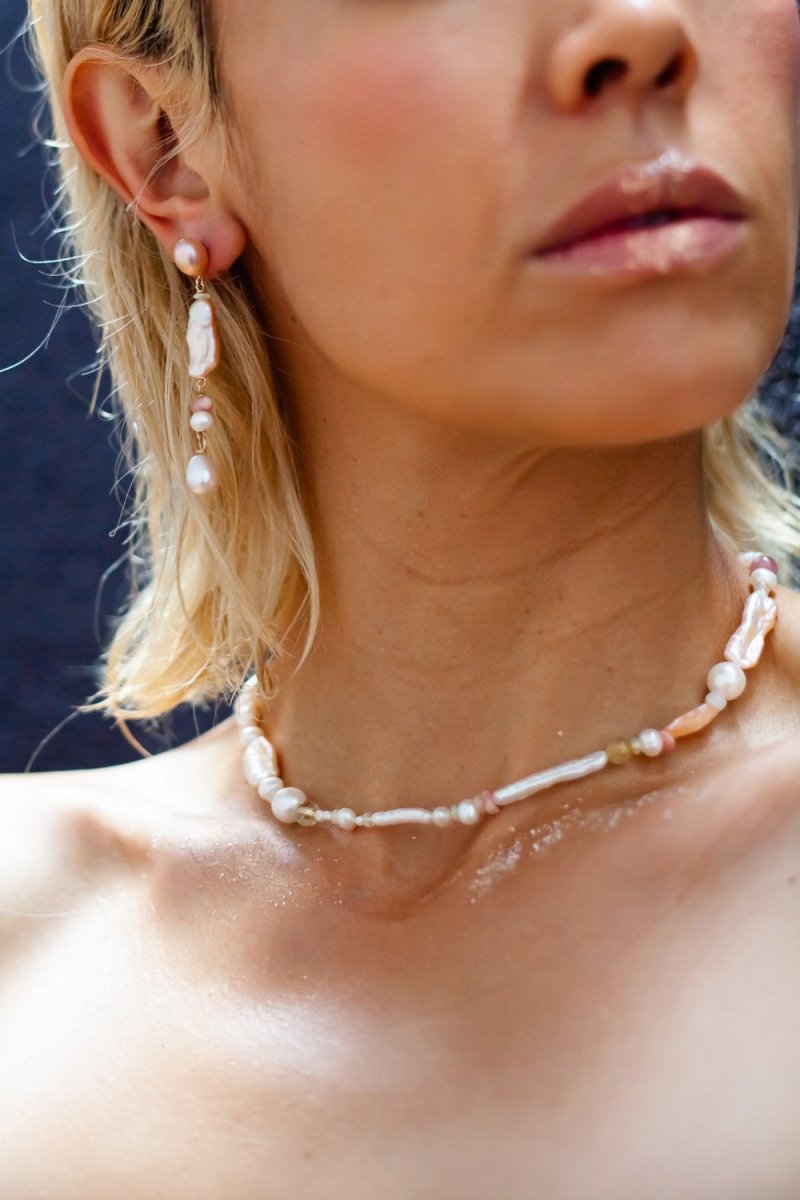 NAMAKA MADEPeach Candy Pearl & Opal Necklace
