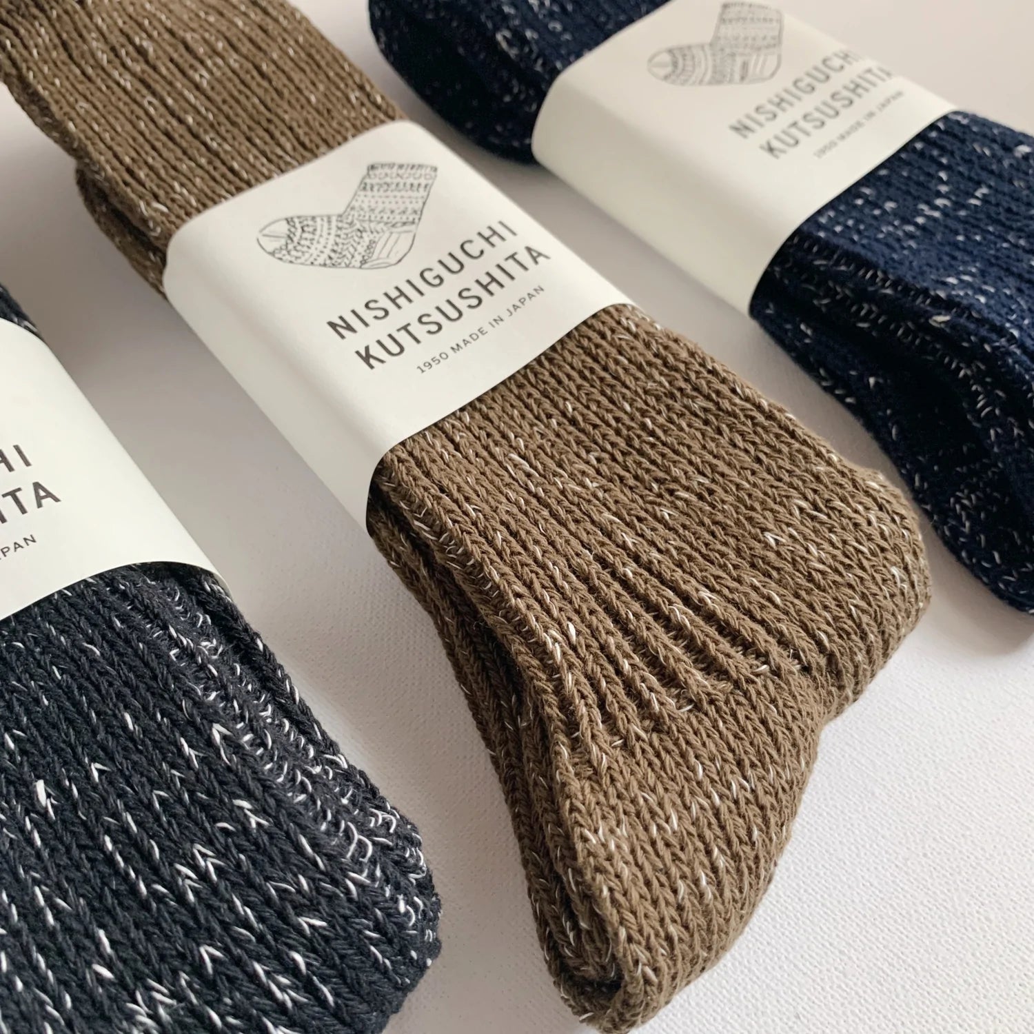 NISHIGUCHI KUTSUSHITABoston Hemp/Cotton Slab Sock | Midnight23-25 cm